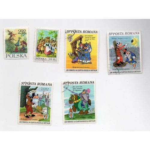 Pologne- Roumanie- Lot De 6 Timbres Oblitérés- Contes Pour Enfants