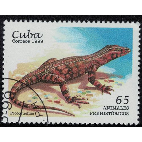 Cuba 1999 Oblitéré Used Animaux Protosuchus Reptile Éteint Su