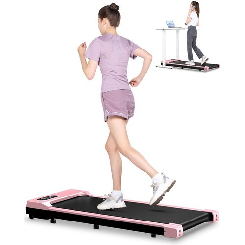 Tapis De Course - Avec Telecomando E Display Led - Vitesse Réglable 1-8 Km/H - Tapis De Marche Pour La Maison Et Le Bureau - Rose