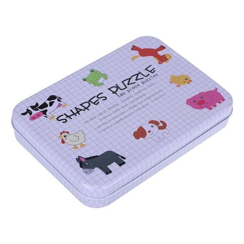 Puzzle Éducatif En Bois Enfants Ensemble De Jouets D'apprentissage Précoce Avec Conteneur (Animal De La Ferme)
