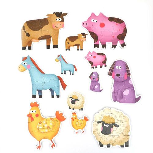 Bébé Dessin animé en bois Puzzles Jouets Enfants Enfants Tout-petits Jouets de jeu éducatif Animal de la ferme