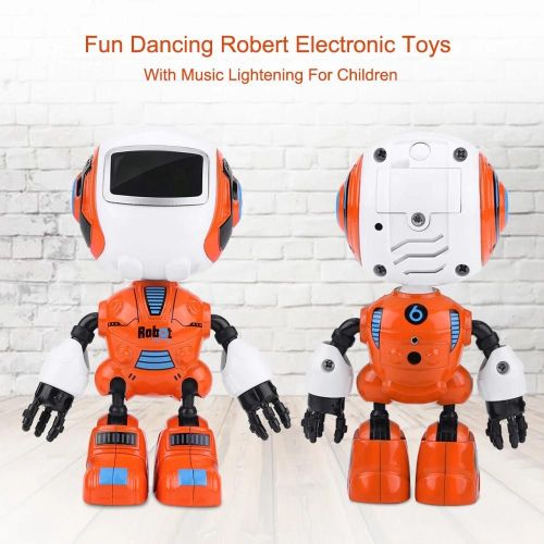 Enfants Cadeau Toucher Danse Électronique Robot Intelligent Jouet Avec Musique Orange Clair