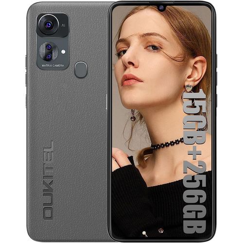 OUKITEL C33 15 Go + 256 Go (2TB Expansion), Ecran 6.8" HD+ Android 13 Batterie 5150mAh, Caméra 50MP, 4G Dual SIM/Face ID/Fingerprint/GPS, Noir
