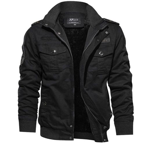 Épaissir Veste Homme Armée Fan Coton Grande Taille Homme Printemps Automne Haut Noir,6xl,Épaisseur