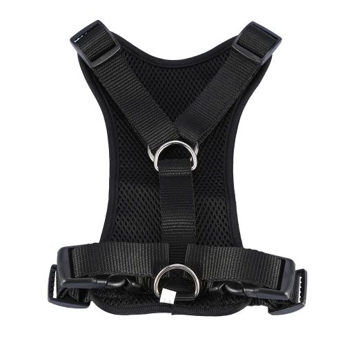 Respirant Réglable En Nylon Chien Animal De Compagnie Ceinture De Voiture Harnais De Voiture Chiot Sangle De Marche Gilet M (Noir)