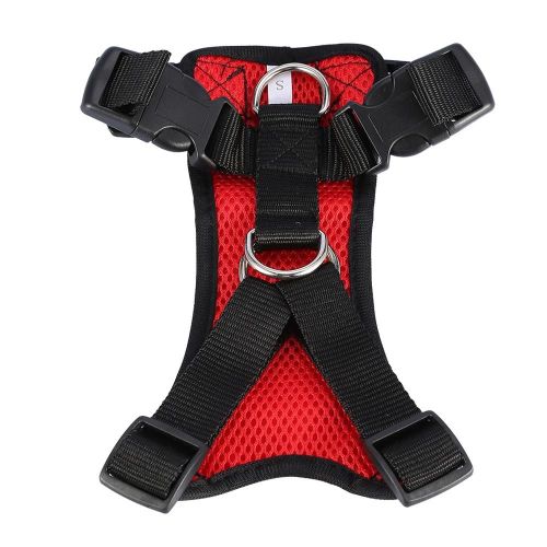 Doux Respirant Réglable En Nylon Chien Animal De Compagnie Ceinture De Sécurité Voiture Harnais Chiot Gilet De Marche S (Rouge)