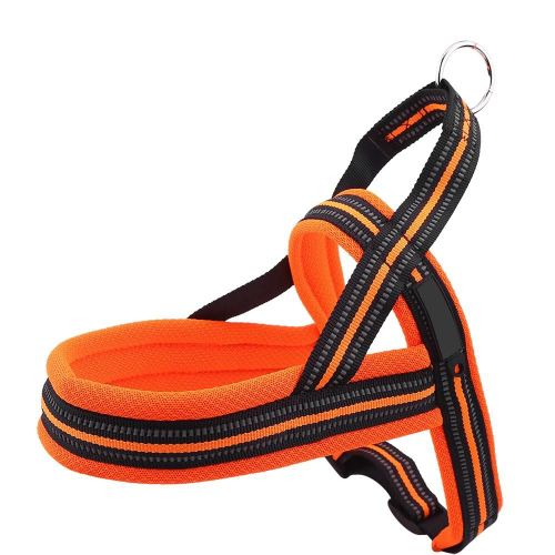 Nouveau Réglable En Nylon Réfléchissant Pour Animaux De Compagnie Chien Harnais Chiot Gilet De Marche (Orange M)