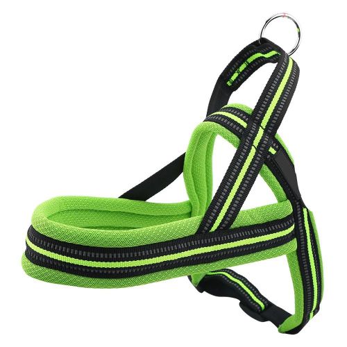 Nouveau Réglable En Nylon Réfléchissant Pour Animaux De Compagnie Chien Harnais Chiot Gilet De Marche (Vert L)