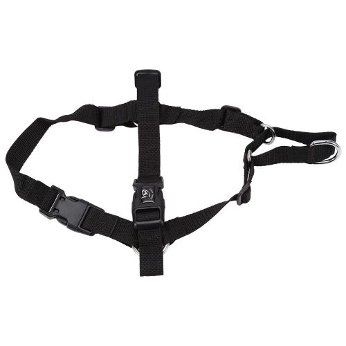1pc Nouvelle Mode Réglable En Nylon Animal De Compagnie Chien Sangle Harnais Doux Chiot Gilet De Marche Noir (L)