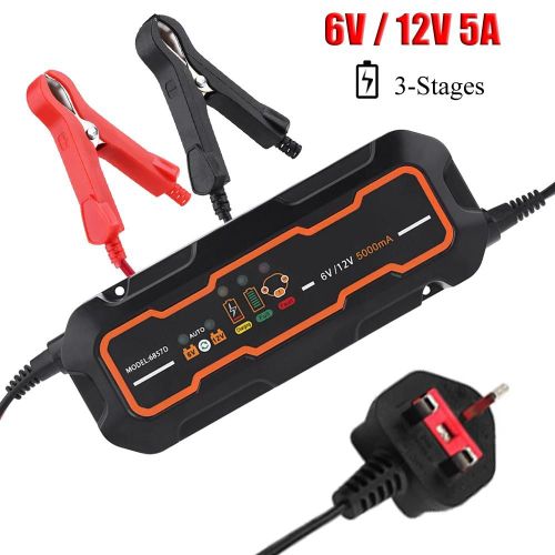 6v / 12v 5a Chargeur De Batterie Intelligent Automatique Pour Voiture Véhicule Camion Moto Bateau Agm Gel