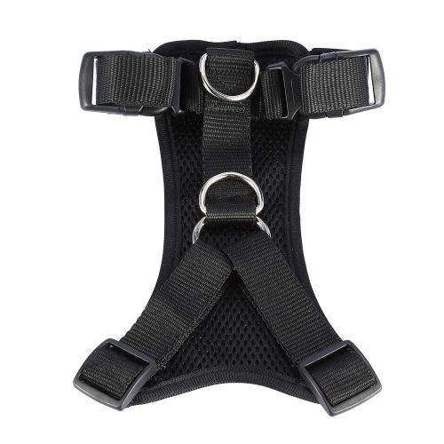 Doux Respirant Réglable En Nylon Chien Animal De Compagnie Ceinture De Sécurité Voiture Harnais Chiot Gilet De Marche S (Noir)