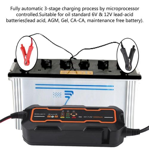 6v / 12v 5a Chargeur De Batterie Intelligent Automatique Pour Voiture Véhicule Camion Moto Bateau Agm Gel