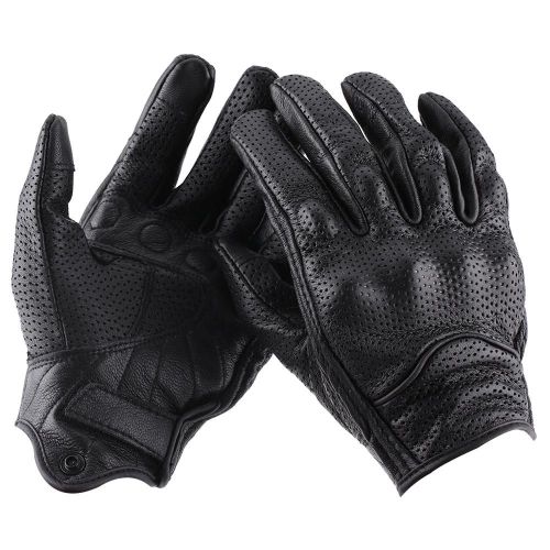1 Paire En Cuir Moto Motocross Course Équitation Cyclisme Plein Doigt Gants Écran Tactile Xl