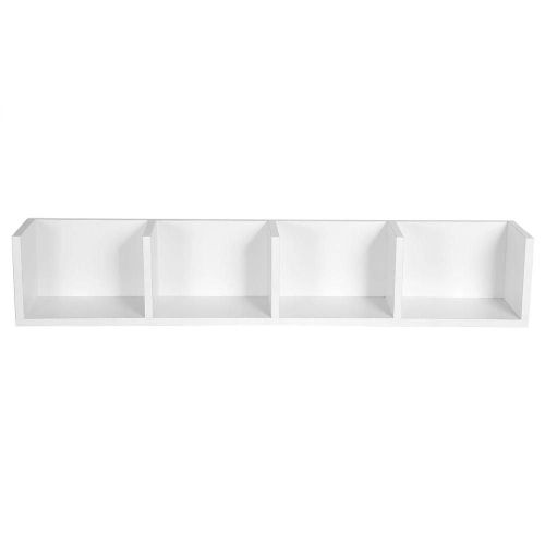 Étagère D'affichage Murale Moderne Cds/Dvds Organisateur Rack De Rangement Unité En Bois 4 Cases Blanc