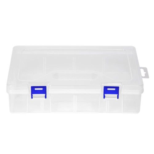 D306 Boîte De Rangement En Plastique Transparent Organisateur De Bijoux Outils Matériels Conteneurboucle Bleue