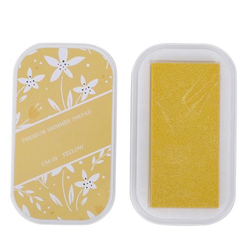 Tampon Encreur Couleur Métal Grand Bricolage Main Artisanat Tampon En Caoutchouc Calendrier Livre Tampon Encreflash Jaune