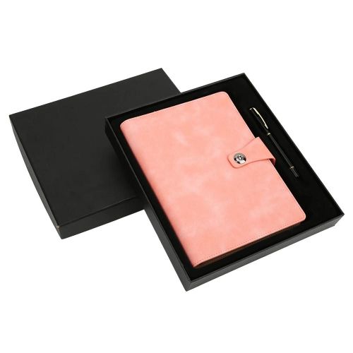 Couverture En Cuir Pu A5 Note Book Feuilles Mobiles Agenda Livre Fournitures Scolaires De Bureau Avec Boîte-Cadeaurose