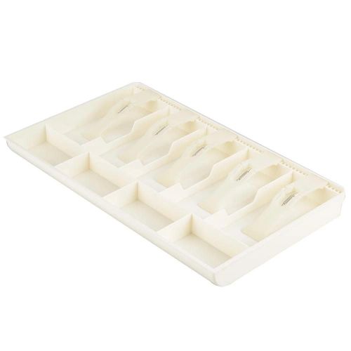 Cinq Grilles Tiroir-Caisse Caisse Enregistreuse Insérer Plateau À Pièces Caissier Rangement Bien Rangé Coffre-Fort (Blanc)