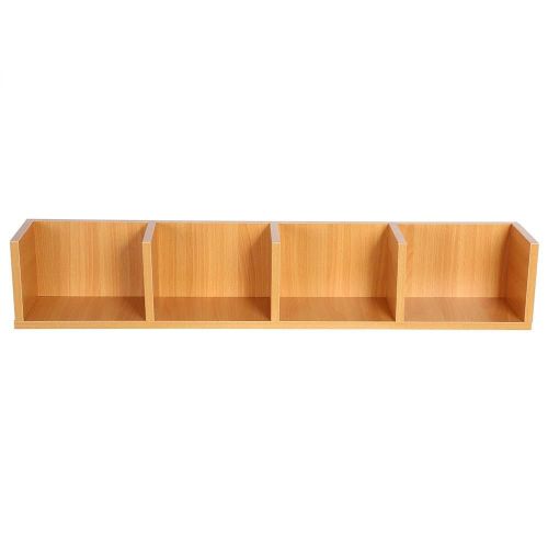 Étagère D'affichage Murale Moderne Cds/Dvds Organisateur Rack De Rangement Unité En Bois 4 Cases Couleur Bois