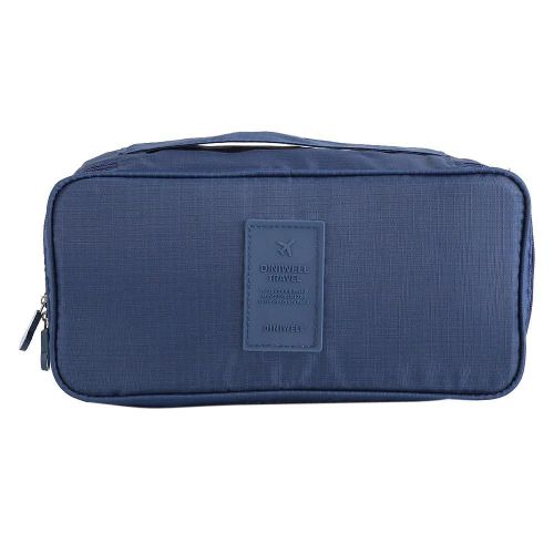 DINIWELL Voyage Soutien-gorge imperméable Sous-vêtements Pochette Portable Stockage de bagages Voyage Sac zippé Bleu profond