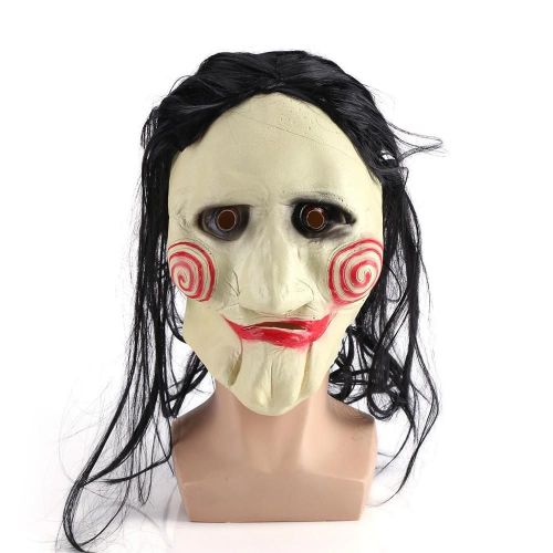 Clown De Terreur Avec Masque En Latex À Cheveux Longs Festival De Fête D'halloween