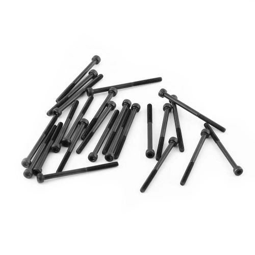 M3 noir hexagonal tête cylindrique à vis (M3 * 45mm,partiellement fileté,24pcs)