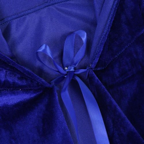Long Capuche Cape Cloak Costume Pour Cosplay Noël Halloween (Bleu 170cm)