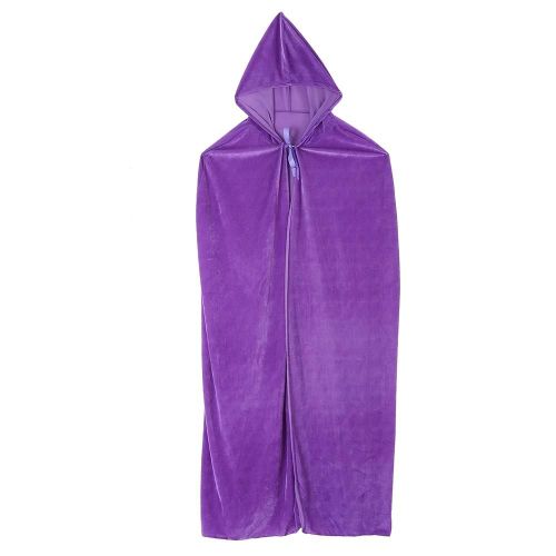 Long Capuche Cape Cape Cloak Costume Pour Cosplay Noël Halloween(Violet 110cm)