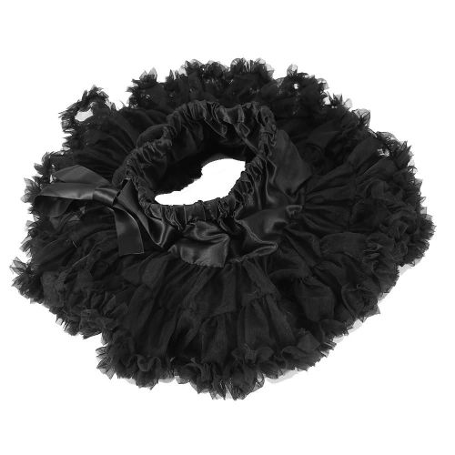 Mignon Bébé Filles Jupon Princesse Robe Tutu Jupes Fantaisie Ballet Party Dancewear(Noir S)