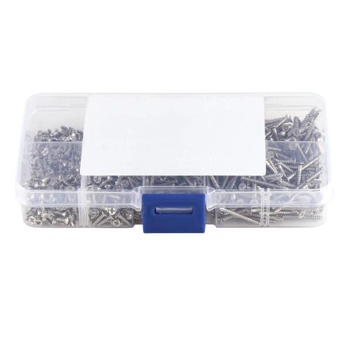 800pcs m2 cross drive vis autotaraudeuses à tête plate fixation de travail du bois avec boîte