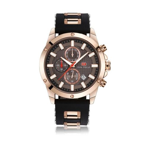 Hommes D'affaires À La Mode Simple Quartz Watch Montre-Bracelet (Cadran Café + Boîtier En Or + Bracelet De Montre Noir)