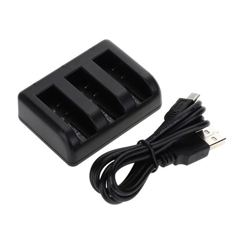Chargeur de batterie USB 3 en 1 pratique pour les caméras d'action Xiaomi Yi 4K Caméscope
