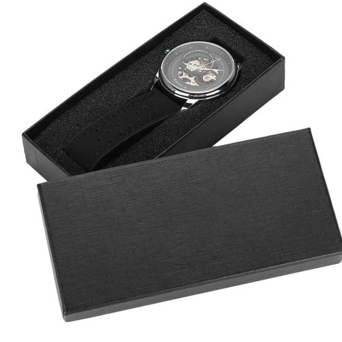 Mode Automatique Hommes Cadran Rond Hollow Montre-Bracelet Mécanique Décontractéetype B