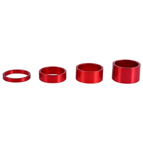 4 Couleurs 4pcs / Set 5mm / 10mm / 15mm / 20mm Alliage D'aluminium Jeu De Direction Entretoise Vélo Avant Tige Fourche Rondelle