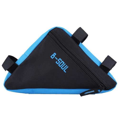 Sac De Vélo Triangle Étanche Vélo De Cyclisme Tube Avant Étui De Cadre Accessoires (Noir + Bleu)