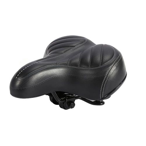 Selle De Vélo Selle De Vélo De Ville Coussin Ultra Doux Vélo De Montagne Plus Épais Siège Noir Mat