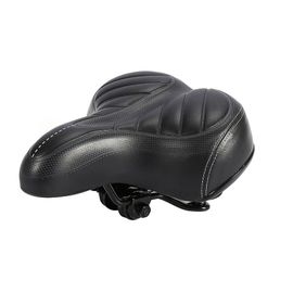 Selle De Vélo Selle De Vélo De Ville Coussin Ultra Doux Vélo De Montagne Plus Épais Siège Noir Mat