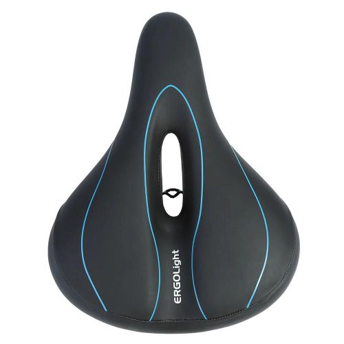 Selle De Vélo De Montagne Avec Feu De Sécurité Arrière Pour Rouler (Noir Et Blanc)