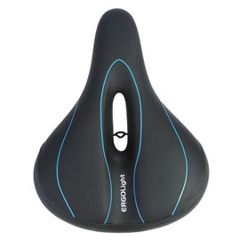 Selle De Vélo De Montagne Avec Feu De Sécurité Arrière Pour Rouler (Noir Et Blanc)
