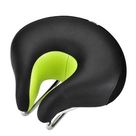 Vélo De Montagne Ergonomique Vélo Vélo À Nez Fendu Forme Selle Coussin De Selle (Noir + Vert)