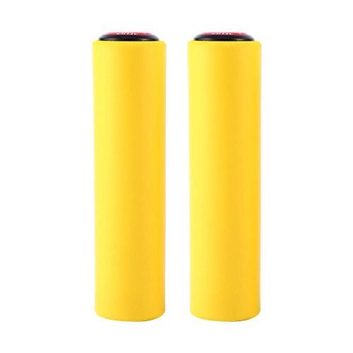 1 Paire De Couvre-Poignées De Barre En Silice Haute Densité Avec Bouchons Pour Guidon De Vélo De 18 Mm De Diamètre (Jaune)