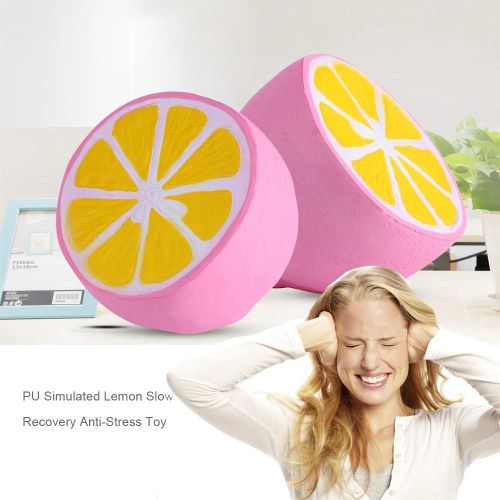 4.3 Jumbo PU Soft Slow Rising Squishy Scented Charms Squeeze Lemon Stress Relief Toy (rose)