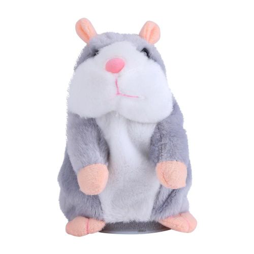 Mignon Hamster Parlant Jouet Enregistrement Son Parler Jouets En Peluche Tôt Apprendre Enfants Cadeau (Gris)