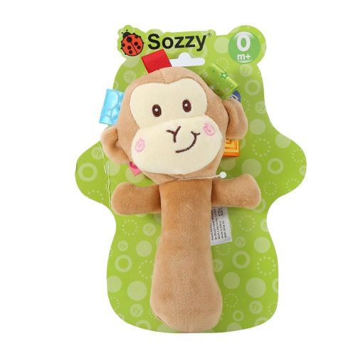 Mignon Bébé Hochets Doux En Peluche Dessin Animé Animal Cloches Développement Musical Jouets (Singe)