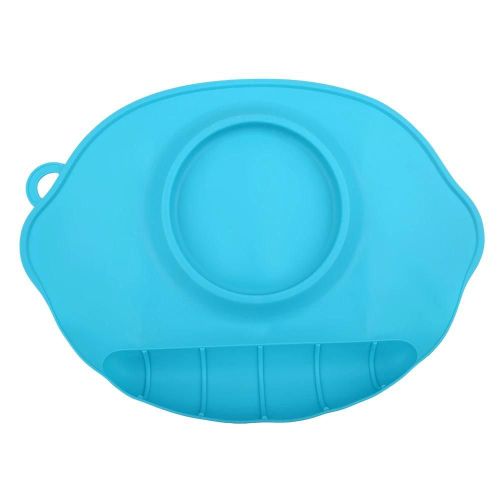 1pc Mignon En Silicone Tapis Bébé Enfants Aspiration Table À Manger Nourriture Plat Plateau Bureau Napperon Assiette (Bleu)