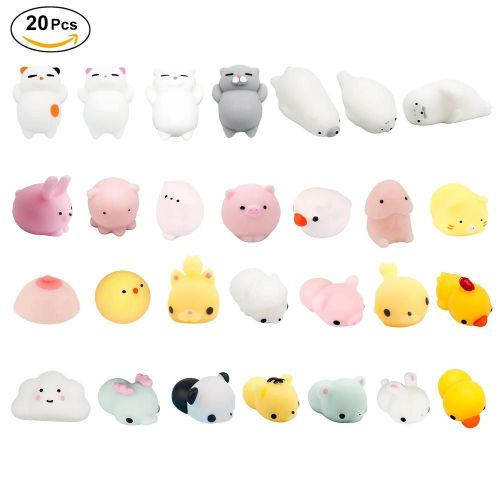 Pack De 20 Doux Mignon Animal Squishy Jouets Stress Soulager Presser Doux Pour Les Adultes Beau Jouet Enfants
