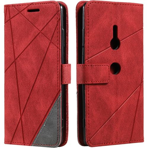 Coque Pour Sony Xperia Xz3, Etui En Cuir Pu Portefeuille Housse Fermeture Magnétique Und Flip Pour Sony Xperia Xz3, Avec Fermeture Magnétique, Rouge[Shj41905633]