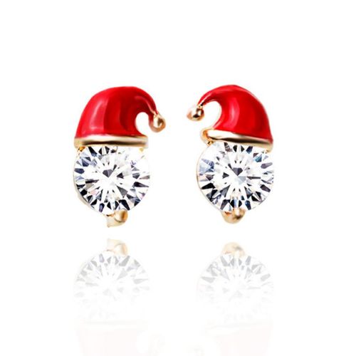 Boucles D'oreilles De Noël Avec Bonnet De Noel Alliage De Zinc 1 Paire Multicolore 1 S