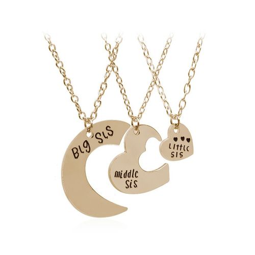Ensemble De Colliers Pour Grande, Moyenne Et Petite S?Ur ¿ Cadeau De Bijoux Familial Idéal Or