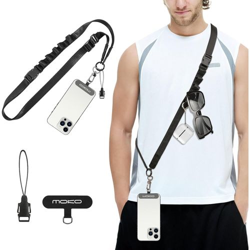 Lanière De Téléphone Universelle, Cordon Pour Portable En Nylon, Tour De Cou De Smartphone Mains Libres, Dragonne De Téléphone Amovible Avec Patchs Pour Iphone Et La Plupart Des Sm[Shj41909443]